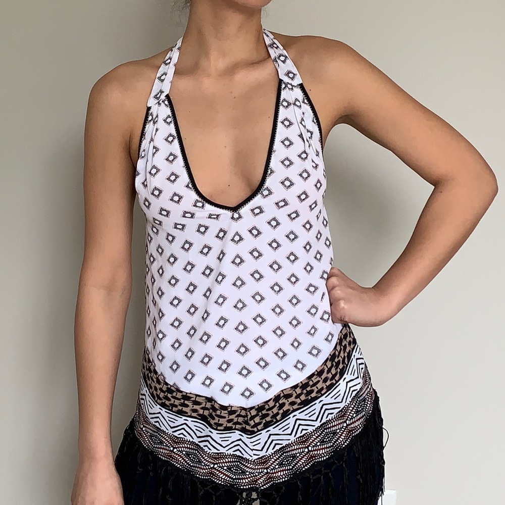 White Pattern Blouse